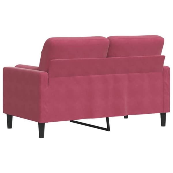 Maison Exclusive - Soffa 2 platser med bordeaux kuddar 120 cm sammet