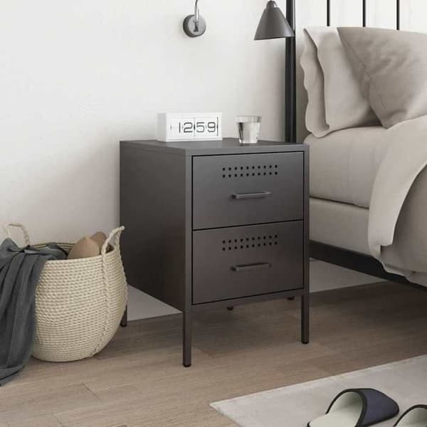 Maison Exclusive - Sort natbord 36x39x50,5 cm stål