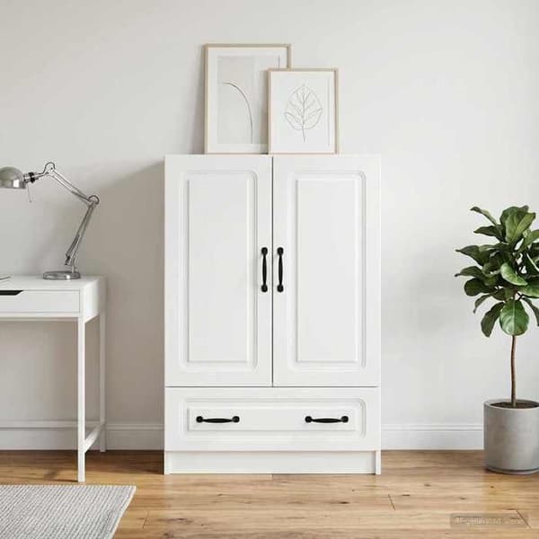 Maison Exclusive - Buffé Vit 66 x 34,5 x 92 cm Ingenjörsträ