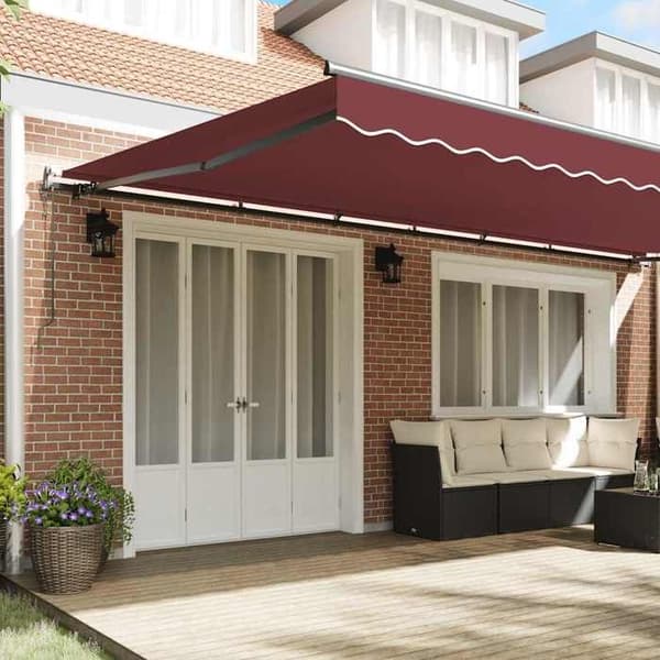 Maison Exclusive - Elektrisk markis 6 x 3 m Bordeaux 100 % polyester Bordeaux