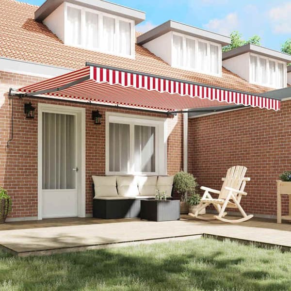 Maison Exclusive - Fällbart tak Röd och Vit 400 × 350 cm
