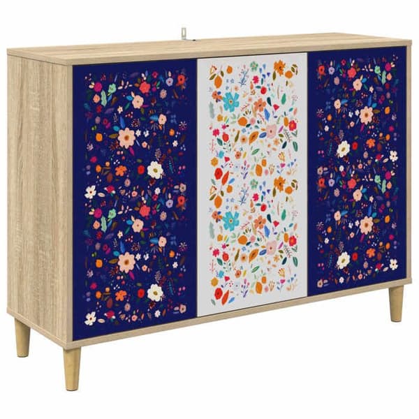Buffet - EKSKLUSIVT HUS - MAINZ - 102 x 33 x 75 cm - Ingeniørtræ - Hævede ben