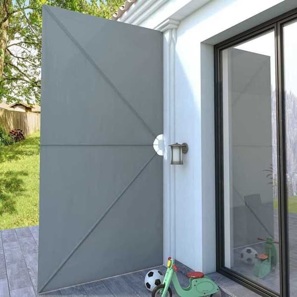 Maison Exclusive - Harmaa taitettava sivuvarjo terassille 400 x 200 cm Grå