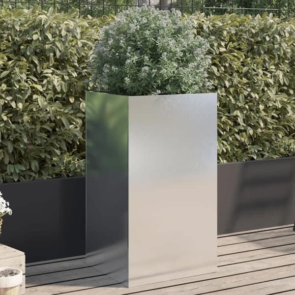 Maison Exclusive - Silverfärgad kruka 42x38x75 cm rostfritt stål