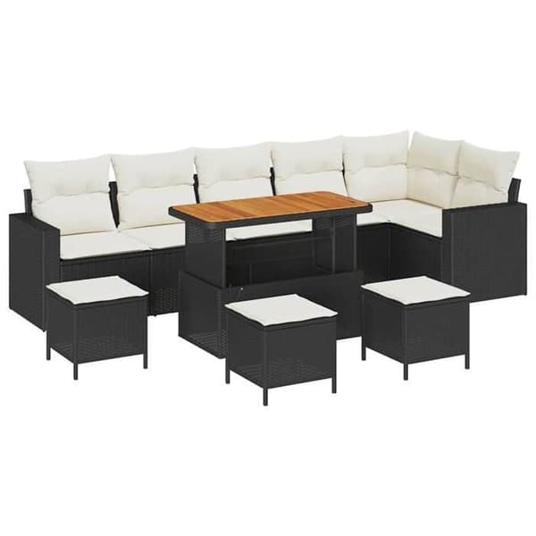 Trädgårdsoffmöbel - EXKLUSIVT HUS - Set 12 delar - 8 platser - Poly rattan - Stålram