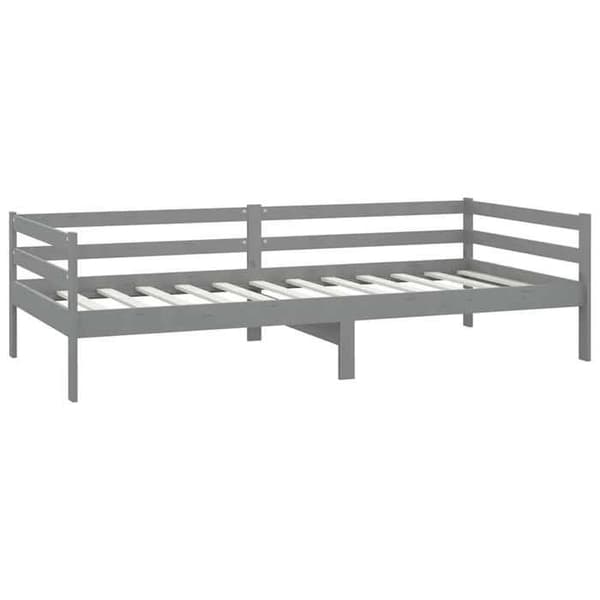 Päivävuode - EXCLUSIVE-TALO - 90x200 cm - Massiivipuu - Harmaa - Laatikkomatto Grå