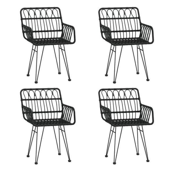 Maison Exclusive - Trädgårdsset 5 delar Svart Flätad Resin