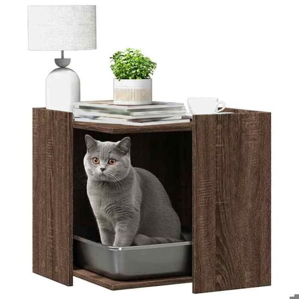 Maison Exclusive - Kattlåda möbel i brun ek ingenjörsträ