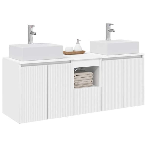 Maison Exclusive - 3-delars badrumsskåpset Vit
