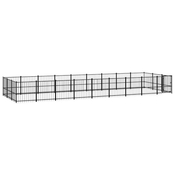 Utomhushundgård Stål 25,4 m²100 [cm] Svart