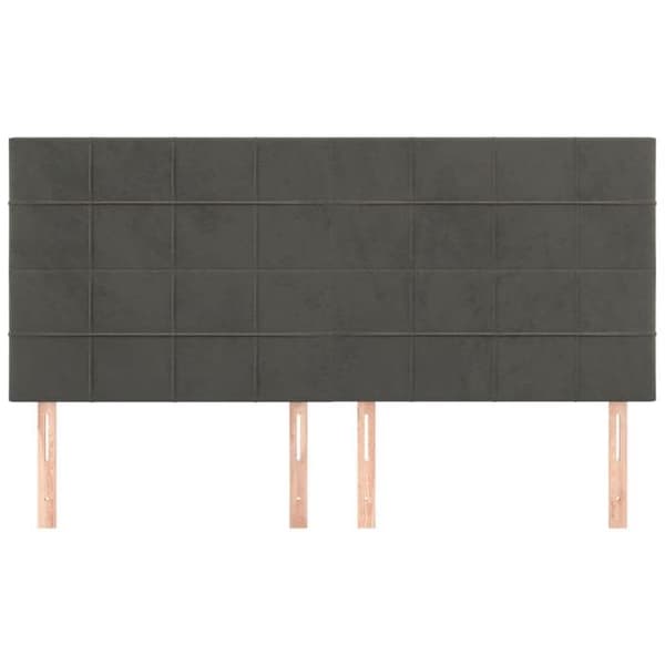 Maison Exclusive - Mörkgrå sänggavel 200 x 5 x 118/128 cm Sammet Mörkgrå