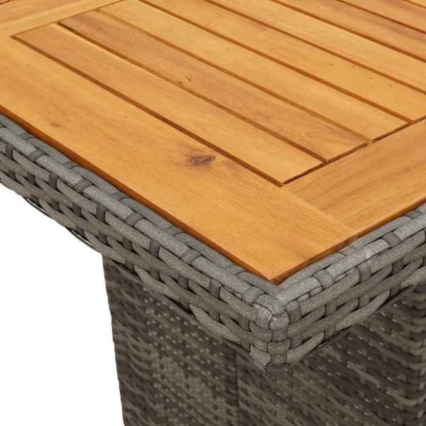 Maison Exclusive - 9-delars trädgårdsbistro-set med gråa kuddar i polyrotting