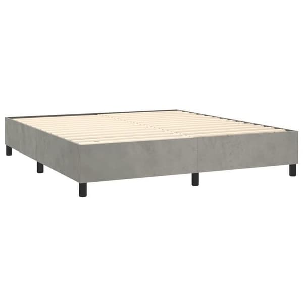 Seng - Maison Exclusive - 180x200cm - Lys grå velour - Justerbar hovedgærde