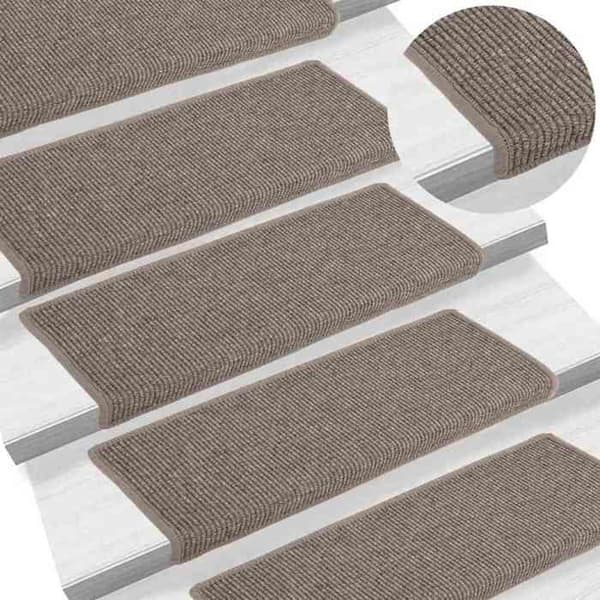 Maison Exclusive - Trappmatta 15 delar 65 x 21 x 4 cm Mörkbeige Rektangulär kant