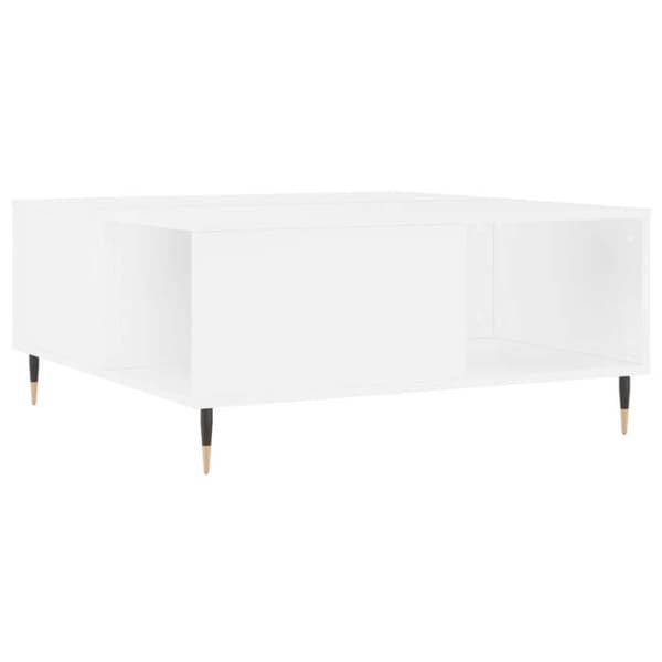 Maison Exclusive - Låg bord vit 80x80x36,5 cm ingenjörsträ