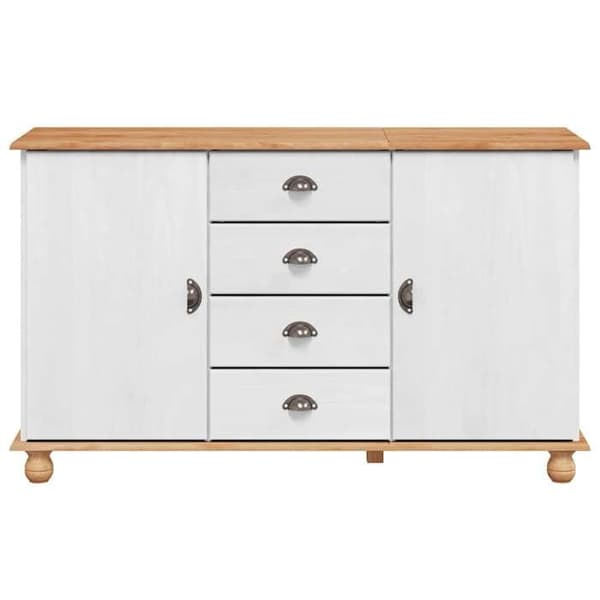 Buffé - EXKLUSIVT HUS - ASKIM - Massivt trä - Vit - 133,5 x 40 x 79 cm