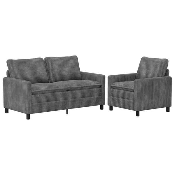Maison Exclusive - 2-delars Soffgrupp i Ljusgrå Polyester