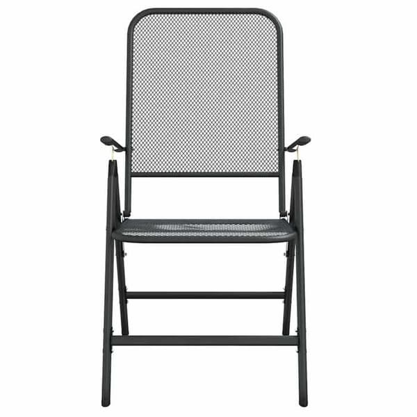 Maison Exclusive - Fällbara stolar, set om 2, i antracitgrå expanderad metallnät antracit