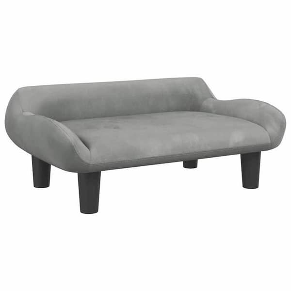 Maison Exclusive - Ljusgrå hundsäng 70x40x24 cm sammet ljusgrått