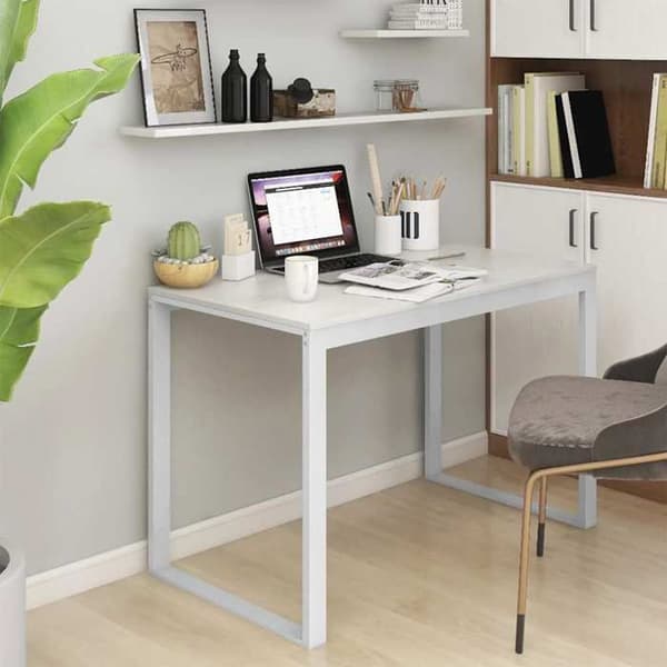 Maison Exclusive - Computerbord hvid 110 x 60 x 73 cm spånplade