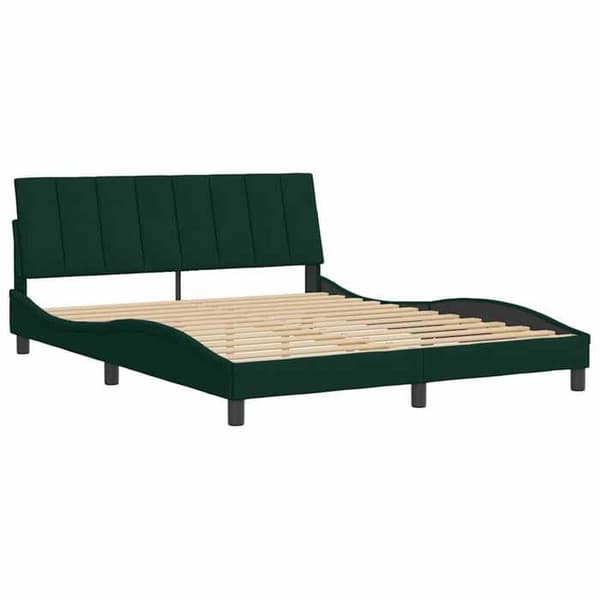 Maison Exclusive - Sängram utan madrass Hanko mörkgrön 160x200 cm sammet
