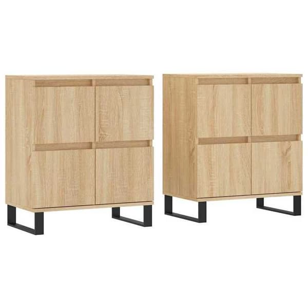 Maison Exclusive - Buffeter 2 stk. egetræ sonoma ingeniørtræ Sonoma ek