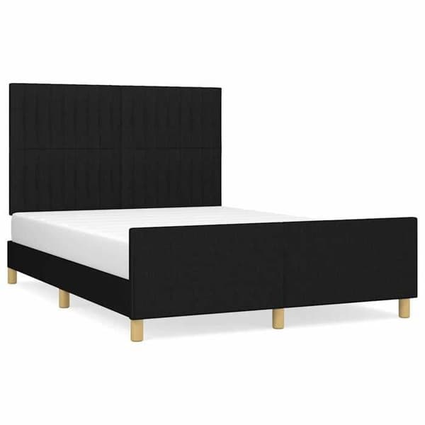 Sengestel - EKSKLUSIV HUS - 140x200 cm - Sort - Justerbar hovedgærde - Lamelseng Svart