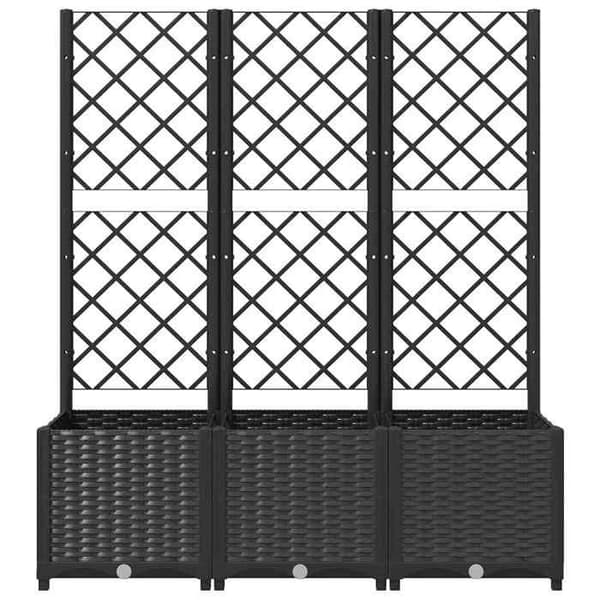 Maison Exclusive - Havekasse med gitter Sort 120 x 40 x 136 cm PP