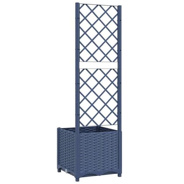 Maison Exclusive - Havekasse med gitter Blå Grå 40x40x136 cm PP