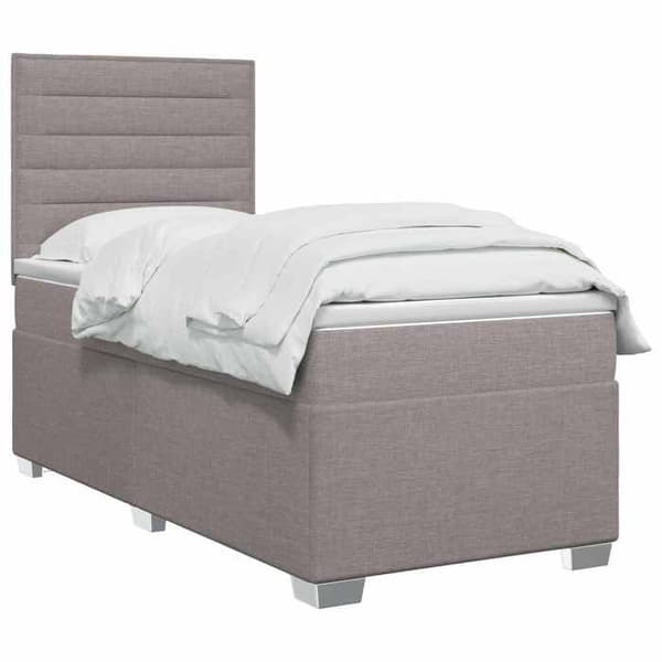 Maison Exclusive - Boxspring seng med madras Taupe 100 x 200 cm Stof
