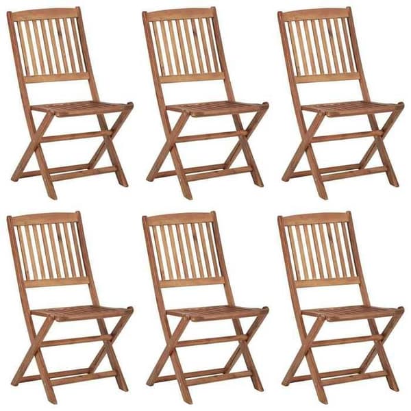 Maison Exclusive - Fällbara trädgårdsstolar set om 6 med kuddar Akaciaträ