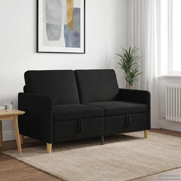 Maison Exclusive - Soffa med förvaring Svart 152 x 78 x 87 cm Polyester
