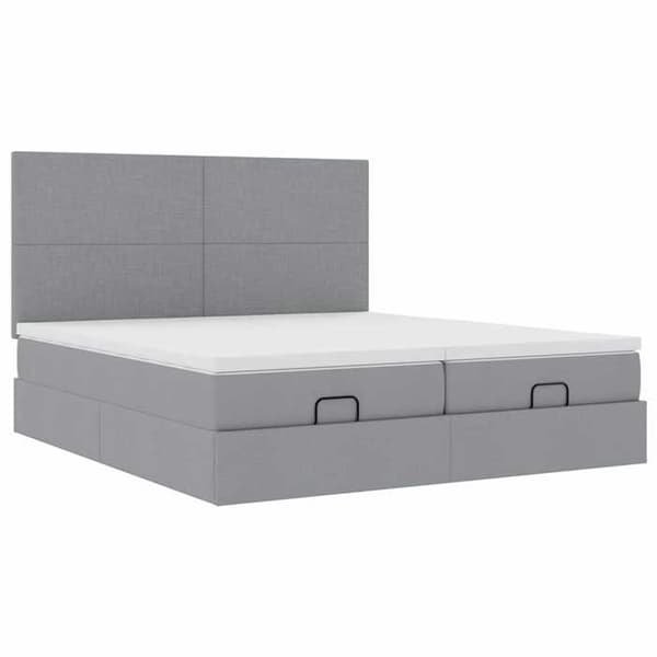 Maison Exclusive - Ottoman-patja ja vaaleanharmaa patja 160x200cm kangas Ljusgrått