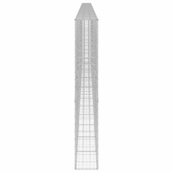 Maison Exclusive - Gabionvägg med galvaniserade stålskydd 900x30x200 cm silver-