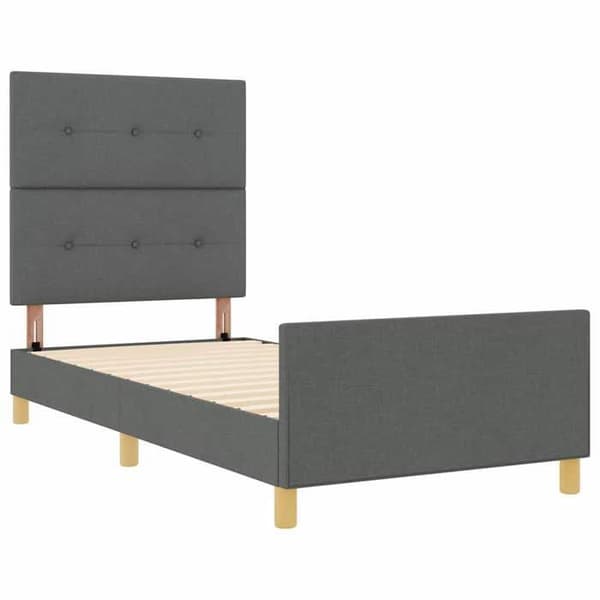 Sängram - EXKLUSIV HEM - Modern - Mörkgrå sammet - 80 x 200 cm - Dold förvaring Mörkgrå