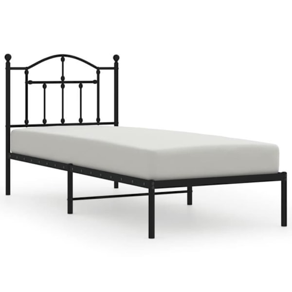 Sengeramme i metal uden madras med sort sengegavl 90x200 cm97 [cm] Svart