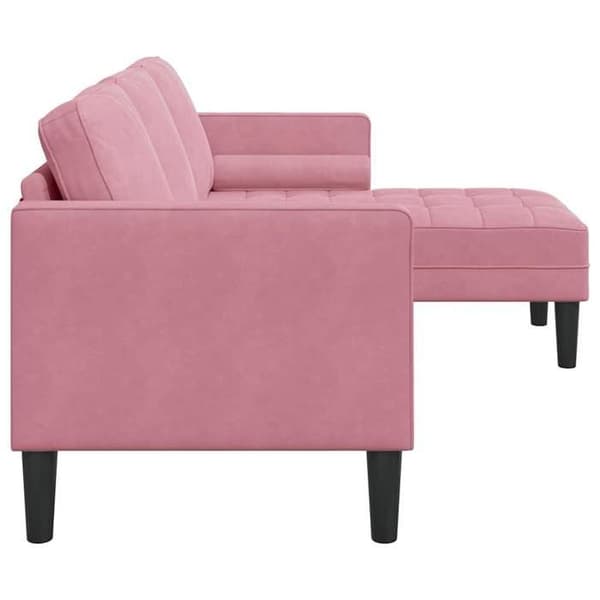 Modulaarinen kulmasohva - EXCLUSIVE KOTI - Modulaarinen sohva - Vaaleanpunainen - Polyesteriveluuri - Insinööripuu Ros