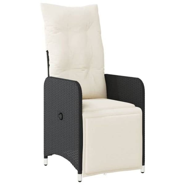 Maison Exclusive - Havebistro sæt 7 dele med sorte puder i poly rattan