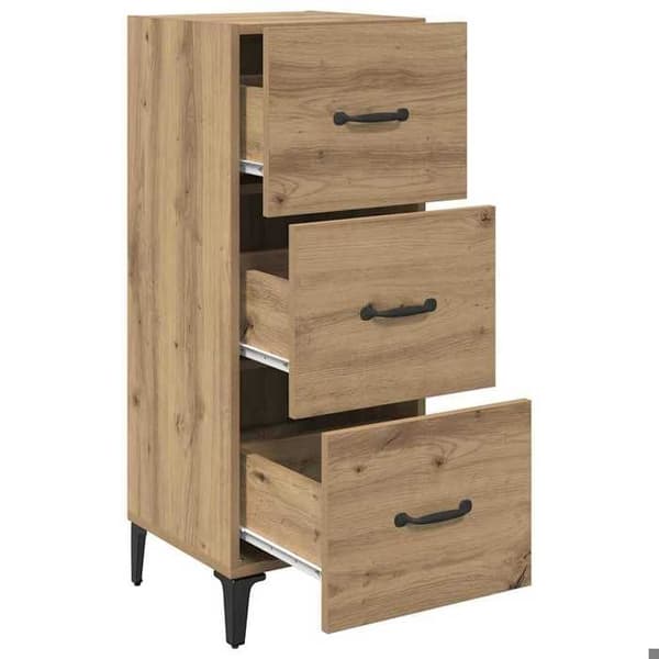 Maison Exclusive - Buffet i håndlavet egetræ 34,5 x 34 x 90 cm Ingeniørtræ