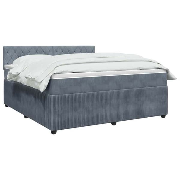Maison Exclusive - Boxspring säng med madrass Mörkgrå 160 x 200 cm Sammet