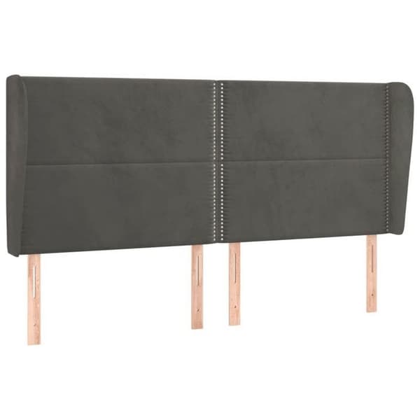 Maison Exclusive - Päätylevy korvilla Tummanharmaa 163x23x118/128 cm Sametti