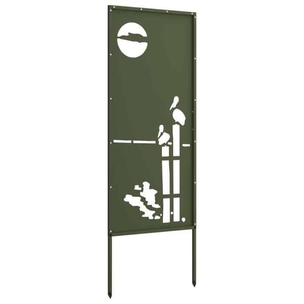 Trädgårdsskärm - EXKLUSIV HEM - Rektangulär - Olivgrön - Matt stål - 50 x 140 cm Olivgrön