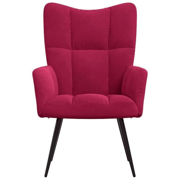 Maison Exclusive - Rød bordeaux velour afslapningsstol
