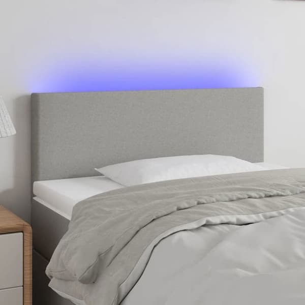 Maison Exclusive - LED Hovedgærde Lys Grå 90x5x78/88 cm Stof ljusgrått