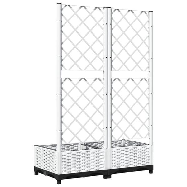 Maison Exclusive - Blomlåda med spaljé Vit 80x40x121,5 cm PP Vit