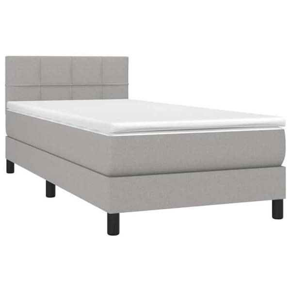 Maison Exclusive - Lamelseng madras LED Lys grå 100x200 cm Stof
