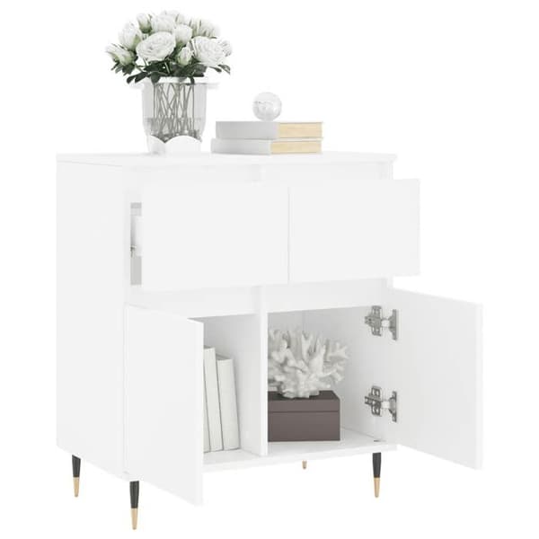 Maison Exclusive - Hvid Buffet 60x35x70 cm Ingeniørtræ