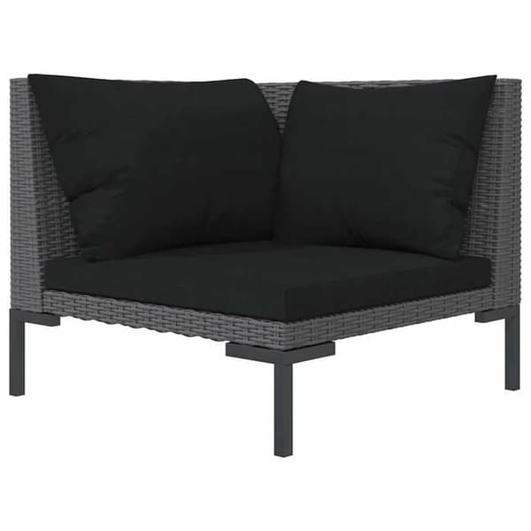 Maison Exclusive - Trädgårdssoffa med kuddar i halvrund flätad resin