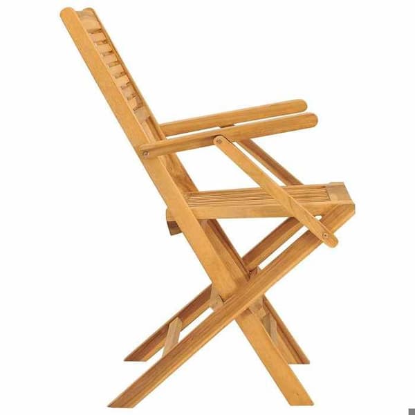 Maison Exclusive - Fällbara stolar, set om 8, 55 x 62 x 90 cm, i massivt teakträ