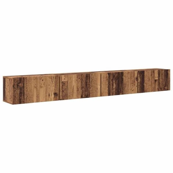 TV-möbel - EXKLUSIVT HEM - 4-delarsset - Väggmonterad - Ingenjörsträ - Modern design